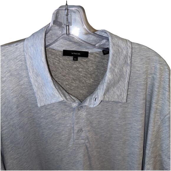 Vince Double Layer Light Blue Short Sleeve Polo Shirt Size Xxl - Picture 3 of 9